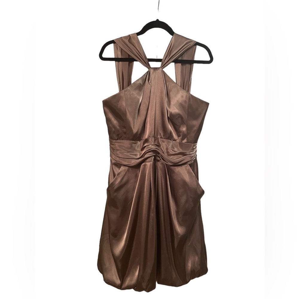 Elegant Copper Satin Dress​‎